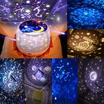 2 in 1 Night Light Projector for Kids,AIRGINE 360 Degree Rotation Universe/Starry sky/Sea World/Birthday/Constellation/Solar System 6 Films Lamp for Nursery, Baby, 6 Light Mode,3 Adjustable Brightness