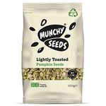 Munchy Seeds Lightly Toasted Pumpkin, Source of Protein & Gluten Free, Packed with, from Nuts for Allergy Sufferers, Vegan Food Baking, Breakfast Cereals Granola 500g, White