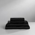 Baltic Linen Satin Luxury Sheet Set King Black 4-Piece Set