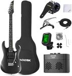 AODSK Electric Guitar,39" Beginner Electric Guitar Kit,Full Size Electric Guitar Starter Kit with Amp,Case and Accessories Pack Beginner Starter Package-Black