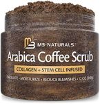 Arabica Coffee Foot and Hand Scrub with Collagen & Stem Cell Exfoliating Body Scrubber & Face Cleanser Fight Skin Care Appearance Cellulite Fine Line Stretch Mark by M3 Naturals (1 Pack)