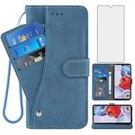 Asuwish LG Stylo 6 Wallet Case,Luxury Leather Phone Cases with Credit Card Holder Slot Stand Kickstand Book Rugged Flip Folio Protective Cover for LG Stylo 6 Stylo6 LM-Q730 (2020) Women Girls Blue