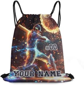 ZCJB-WSRY Custom Baseball Drawstring Backpack for Kids Boys Girls Women Men