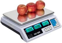 Electronic Digital Scale, Shop Table Scale-Price Computing Scale, Vegetable Fruit Market Kitchen Scales, Commercial Shop Retail Price Weighing Scale 40kg/5g, UK Plug