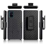 Samsung A51 Holster Case, ZASE Belt Clip Case for Galaxy A51 Tough Super Slim Rugged Protective Cover Armor Defender Strong Belt Clip [Kickstand] (A Black Holster Combo Case)