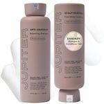 Jupiter Dandruff Shampoo & Conditioner For Dry, Oily, Itchy, Flaky Scalp - Color Safe - Sulfate, Paraben, Phthalate Free - Vegan - Premium Medicated Shampoo & Dry Scalp Conditioner - 9.5 fl oz each