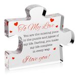 Valentines Day Gifts for Her - I Love You Gifts for Her, Him - To My Love Acrylic Block Puzzle 3.35 x 2.76 inch - Birthday, Anniversary, Valentine's Gift for Husband, Wife, Boyfriend, Girlfriend