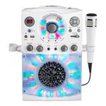 Singing Machine SML385BTW Top Loading CDG Karaoke System with Bluetooth, Sound and Disco Light Show (White)