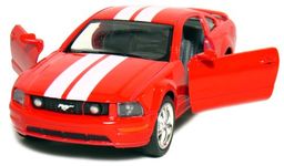 Kinsmart 5" 2006 Ford Mustang Gt With Stripes 1:38 Scale (Red)