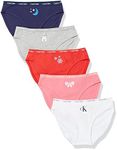 Calvin Klein Girls' Underwear Cotton Bikini Panty Five Pack, Holiday Fun, Medium