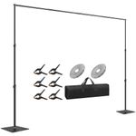 Backdrop Stand Kit, Sdfghj 10 x 9.2ft Adjustable Photo Background Stands Kit for Parties, Heavy Duty Backdrop Stand Photography Support System with Flat Base for Wedding Portrait Video Studio