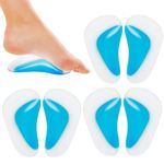 WLLHYF 3 Pairs Gel Arch Support Pads Adhesive Silicone Orthotic Insoles Shock Absorption High Heel Shoe Inserts Cushion for Women Men Kids Flat Feet Plantar Fasciitis Fallen Arches (Large - Adult)