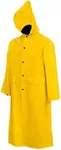 Xpose Safety Heavy Duty Yellow Rain Coat – .35mm PVC 48in Raincoat Jacket with Detachable Hood - Waterproof - Storm Weather, Raining, Fishing, Wet Work Conditions - 2XL