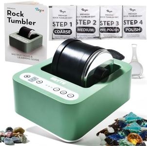 BRYTE Rock Polisher - Rock Tumbler for Kids or Adults in Color: Mint, for Ages 8 and Up; Leakproof Polisher with 3-Speed Motor and Simple Interface; Kit Includes Rough Gemstones, Sea Glass & More