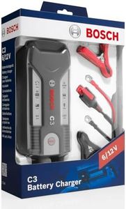 Bosch C3 Intelligent and Automatic Battery Charger (6V-12V / 3.8A) with AU Style Plug for Charging Lead-Acid, Wet, Gel, EFB and AGM Batteries in Various Vehicles