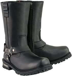 Milwaukee Leather Men's Waterproof Harness Square Toe Boots (Black, Size 10.5W/11")