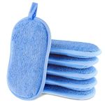 Amaxiu 6 Pack Multipurpose Dish Scrubber Sponges, Non Scratch Sponge Microfiber Side for Dish Rough Side for Non Stick Cookware Reusable Sponge Scrub Sponge Dishcloth for Sink Pan Pot Countertop(Blue)