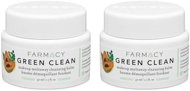 Farmacy Makeup Remover Cleansing Balm Bundle - Green Clean Waterproof Makeup Remover + Oil Based Cleanser - Gentle Exfoliating Double Cleanser - Melts From Balm to Milky Lather (50ml, 2 Count)