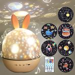 Night Light for Kids,Rotating Starry Night Light Projector with Remote Control,6 Films,USB Rechargeable,Soothe Musics,Bedside Lamp Nursery Light for Baby,Boys,Girls Birthday,Christmas Gift