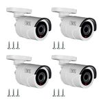 MX Dummy CCTV Camera/Dummy CCTV Bullet Camera (Fake Camera No Audio/No Video) with Battery Operated Red Led Light is Ideal for Home, Office - Pack of 4