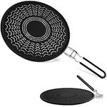 Silicone Splatter Screen for Frying Pan 13", Oil Splatter Guard Frying Pan Cover, Silicone Splash Guard with Foldable Handle