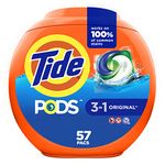 Tide PODS Laundry Detergent Soap Pods, HE Compatible, Powerful 3-in-1 Clean in one Step, Original Scent, 57 count