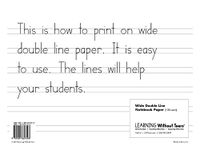 Handwriting Without Tears W100 Double-Lined Wide Notebook Paper, 5/16" Size