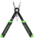 HURRICANE 8" Quick Turn Snap Ring Pliers with Interchangeable Tips, Straight and 90° Curved Tips, HRC40-45 Hardness, Includes 4 Pairs of Tips for Precision Work, Ideal for Car Repair & Construction