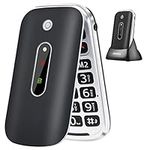 TOKVIA Flip Phone for Seniors with Large Buttons | GSM Mobile phone for the Elderly with SOS Button, Large 2.4 Inch Screen | Charging dock, UK charger, T201