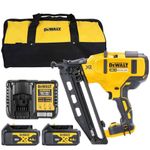 Dewalt 18V Brushless Framing Nailer with 2 x 4.0Ah Batteries & Charger T4TKIT-826, Yellow/Black