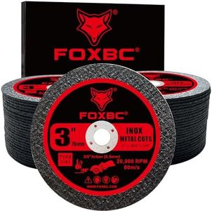 FOXBC 3 Inch Cut Off Wheel Discs, Metal & Stainless Steel Cutting Disc for Die Grinder, 3” x 3/64” x 3/8” - 50 Pack