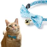 Necoichi Kiku Ribbon Bow Tie Cat Collar (Baby Blue)