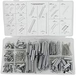 Spring Assortment Kit, Tiberham 200 Pcs Assorted Extension and Compression Springs, Zinc Plated Metal Tension Spring Set with Portable Storage Box