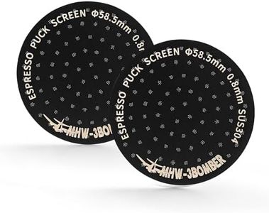 MHW-3BOMBER 58.5mm Espresso Puck Screen 2 Packs Metal Espresso Filter Reusable Coffee Filters for 58mm Portafilter Basket 0.8mm Thickness Titanium Coating Black FG7012-OS