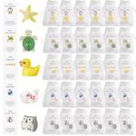 30Pcs Thank you Bulk Gift, Employee Appreciation Gifts, Animal Pun Inspirational Note Cards with Organza Bag Resin Ducks Stars Whales Turtles Owls for Staff Coworkers Volunteer Office Gifts Pocket Favors