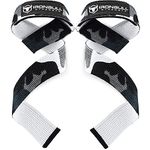 Lifting Straps (1 Pair) - Padded Wrist Support Wraps - for Powerlifting, Bodybuilding, Gym Workout, Strength Training, Deadlifts & Fitness (Camo/White)