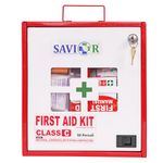 TECHNOSPILL CLASS C MS BOX 50-Person Emergency First Aid Kit – Durable Wall-Mounted Metal Case for Workplace & Job Site Safety