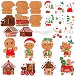 Yinder 48 Pcs Christmas Craft Kit Bulk Christmas Arts and Crafts DIY Christmas Tree Ornament Kit Make Your Own Xmas Tree Ornaments Self Adhesive Sticker Sheets for Xmas Tree(Gingerbread House)