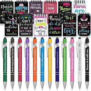 Spiareal 24 Pcs Nurse Appreciation Gifts Set Nurse Pens Nurse Notebooks Motivational Ballpoint Pens Inspirational Notepads Nurse Journal Ballpoint Pens for Women Nurses Office Gift Supplies (Nurses Do