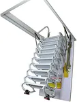 TECHTONGDA Ceiling Attic Loft Ladder, Folding Ladder Loft Stair, 13 Steps Retractable Attic Ladder, White Pulldown Attic Stairs with 27.5 x 47.2in Open Size and 10.5ft Heigh, Pulling Down from Ceiling