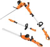 GARCARE 2 in 1 Corded Pole Hedge Trimmer 4.8-Amp with 20 Inch Laser Cutting Blade, Blade Cover Included