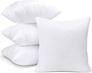Iyan Soft Furnishing 4 Pack of Size 18" x 18" Cushion Pad – Cushion Inner (45cm x 45cm) - Pure White Plump Luxury Sham Inserts with Bounce Back Hollow Fibre, Standard Square – MADE IN UK
