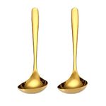 MBBITL 2-Pack Gold Soup Ladle 304 Stainless Steel Spoon Kitchen Serving Sauce Server
