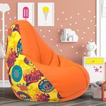 ComfyBean Bag with Beans Filled XXL- Official: Paw Patrol Bean Bags - for Teenagers - Max User Height : 4.5-5 Ft.-Weight : 45-50 Kgs(Model: Paw Patrol-Artwork 2 - Orange)