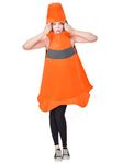 Seasons Construction Cone Costume for Adult, Black Light Responsive, Funny Halloween Costumes (Orange, M), Medium