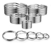 YHYZ Split Key Ring Circle Assorted, Metal Round Keyring Durable in 5 Sizes (Small 1/2 inch, 3/4 inch,1 inch, 1.25 inch, Large 1.38 inch), for Dog Pet Collar DIY Tag Jewelry Car Key (Round)