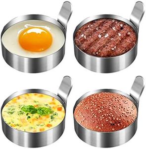 Egg Ring, 4 Pack 3 Inch Stainless Steel Metal Egg Rings Omelet Mold Cooking Pancake Ring Kitchen Cooking Tool