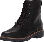 Dr. Scholl's Womens Guild Leather Mid Calf Combat & Lace-up Boots, Black, 8.5