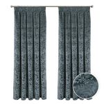 The Mill Shop Taylor Interlined Velour Pencil Pleat Curtains (1 Pair). Size: 45 x 72" (114 x 183cm) Thermal Curtains for Living Room or Bedroom with 3" Tape Top - Genuine The Mill Shop Window Curtains