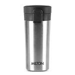 MILTON Coffee Mug Thermosteel Hot or Cold Insulated Flask, 350 ml, Silver | Leak Proof | Rust Proof | Tea Mug | Soup Flask | Juice Mug | Water Flask | Easy Grip | Easy to Carry